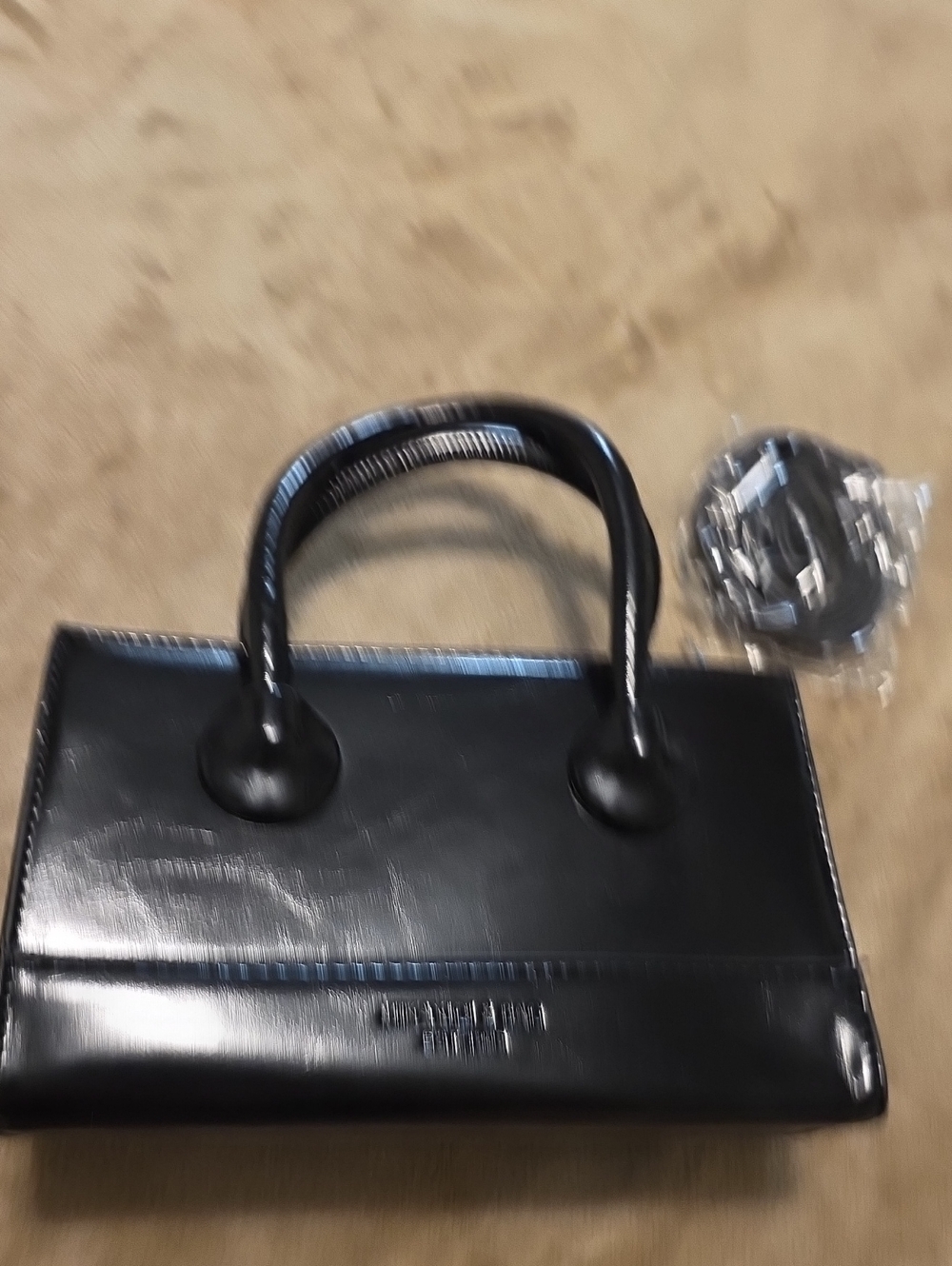 Classic Woman Black Patent Leather Top-Handle Briefcase